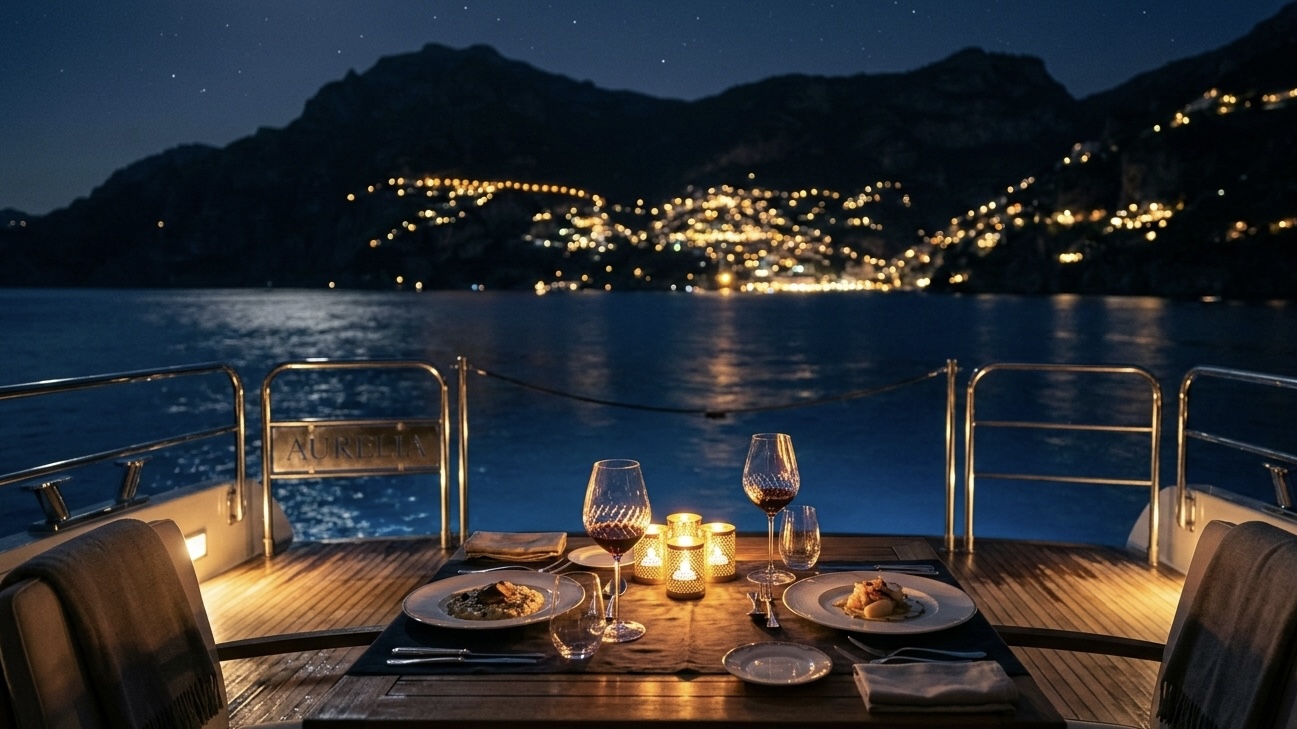 Cena in Barca o Ristorante Spiaggia Costiera Amalfitana